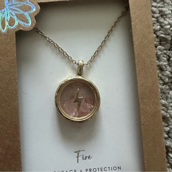 Bella Uno Bellissima Gold & Pink Quartz Pink Shaker Necklace - Picture 2 of 5